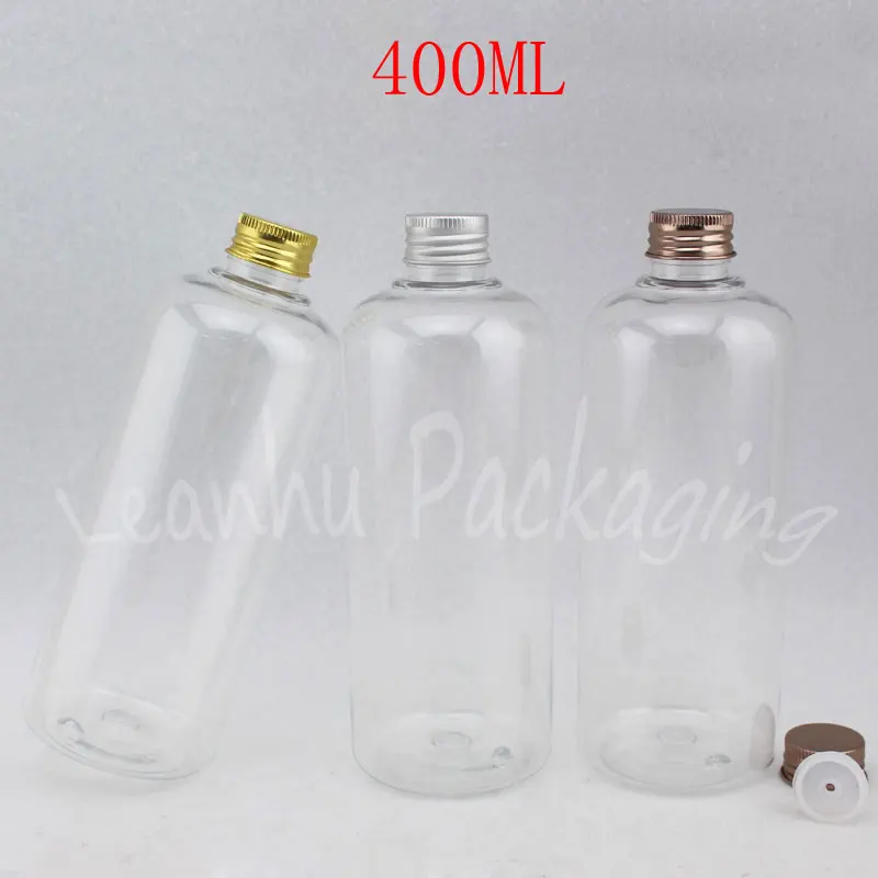 400 ML Prozorno Plastično Steklenico, Aluminijasto Zaporko , 400CC Šampon / Losjon Embalaža za Steklenice , Prazne Kozmetično Embalažo ( 15 PC/Veliko )