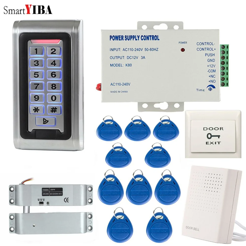 SmartYIBA Kovinski Električna Vrata Nadzor Dostopa Kompleti RFID Kartice Reader180KG Magnetno Ključavnico/Električni Stavke Vijak Zaklepanja za Dom in Pisarno