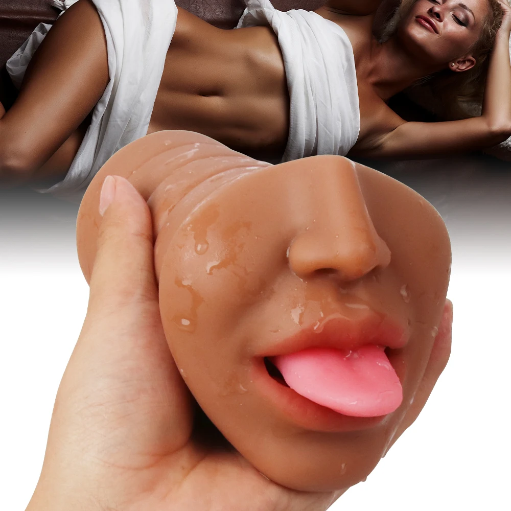 Anime užitek lutka Moški Masturbator Pokal Sesalna Vagina 3D Usta Moški Masturbator Jezika Nožnice in Analne Zrakoplova Pokal Moškega Spola Igrače