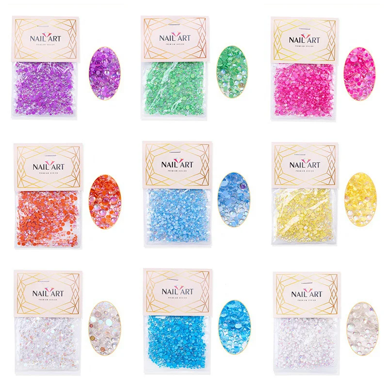 Lak Za Dekoracijo Candy Barve Morska Deklica Iluzijo Krog Steklo, Kristalne Kroglice Mešati Z Macaron Diamant Nakit