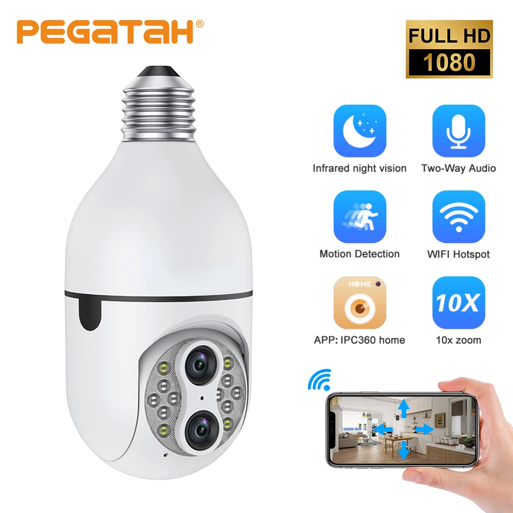 PEGATAH 4MP WiFi nadzorna Kamera z Dvojno Objektiv 10X Digitalni Zoom Varnosti CCTV Kamere Night Vision Prostem Nepremočljiva IP Kamere