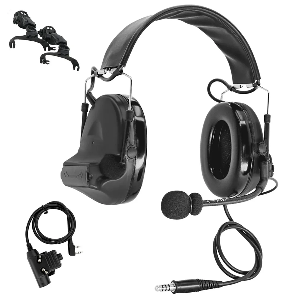 Taktično streljanje slušalke elektronski prevzem opreme za varovanje sluha, COMTACII slušalke LOKA čelada skladbo adapter(BK)