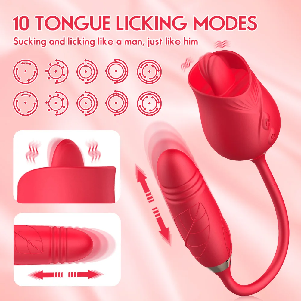 LY Rose Sesanju Vibrator Z Ustno Jezika Močno 10 Lizanje opozarjanje z Načini Klitoris Vagine Masaža Sex Igrača Za Odrasle Ženske