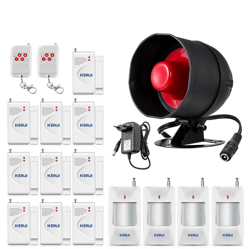 Samostojni Varnostni Alarmni Sistem Mobilno Sireno Senzor Gibanja Lokalni Alarm, Sirene Rog Z do 100db Alarm Kit
