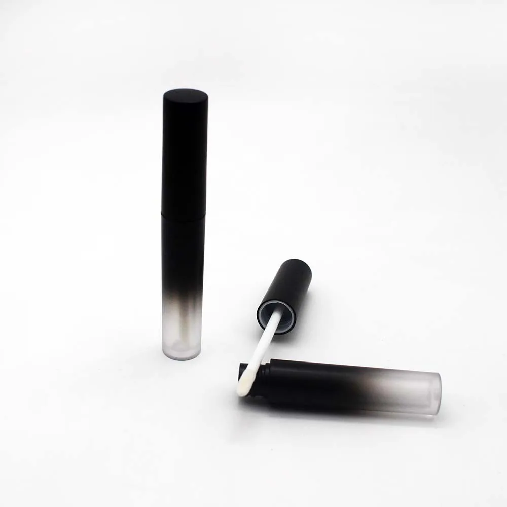 50pcs 3ml Gradient Črni Plastični Slim Lip Gloss Prazno Cev Kozmetični Mat Lipgloss Embalažo, Posodo z Zamaškom,