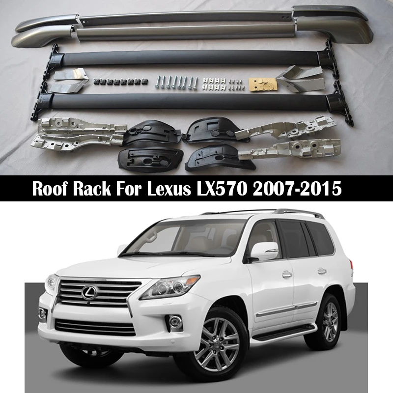 Aluminij Zlitine Strešni Prtljažnik Za Lexus LX570 2007-2015 Tirnice Bar Prtljage Prevoznik Palice vrh Križa bar Zobate Železnice Škatle
