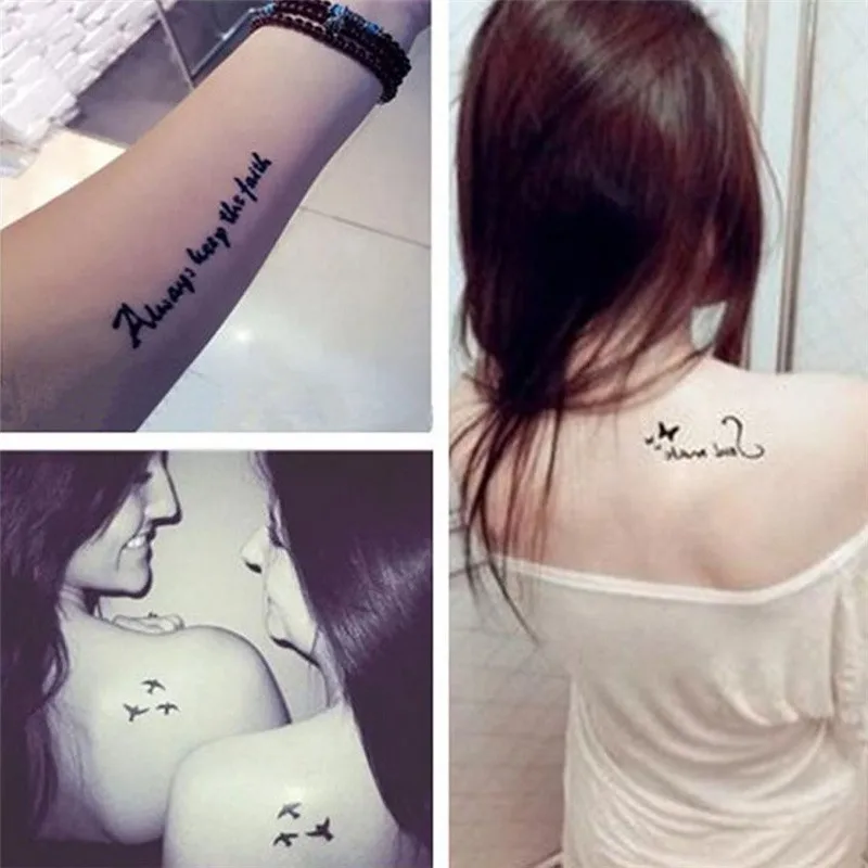 Nepremočljiva Začasni Tattoo Nalepke Ljubezen Vzorec Pisma Design Arabic Pisanje Flash Tattoo Ponaredek Tatto za Ženske Moški