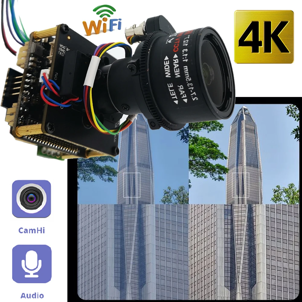 Camhi 8MP 4K HDWireless Wifi Varnosti IP Kamera Modul z Avdio TF Card Slot 5X Samodejno Ostrenje Optični Zoom CCTV Nadzor Cam