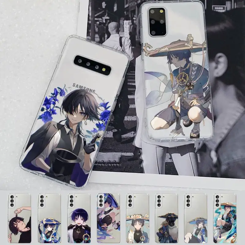 Anime Genshin Vpliv Popotnik Primeru Telefon za Samsung S10 S20 lite S21 plus za Redmi Note8 9pro za Huawei P20 Jasno Primeru