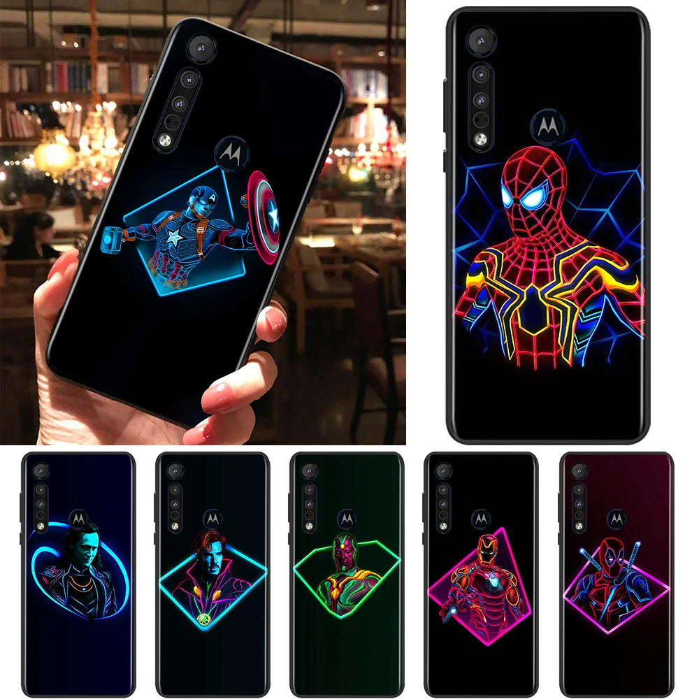 Marvel Avengers junak barva Črna Primeru Telefon Za Motorola E32 G52 G Pisalo G71 Rob G60 S G8 G9 20 E7i Moč Enega Fusion Mehko Capa