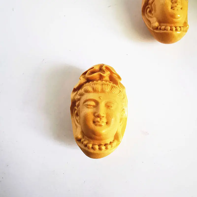 Naravni Buxus Sinica Vklesan Buda Guanyin Amulet Obesek Lesene KWAN-YIN za Lady Nakit Dodatki TBP138