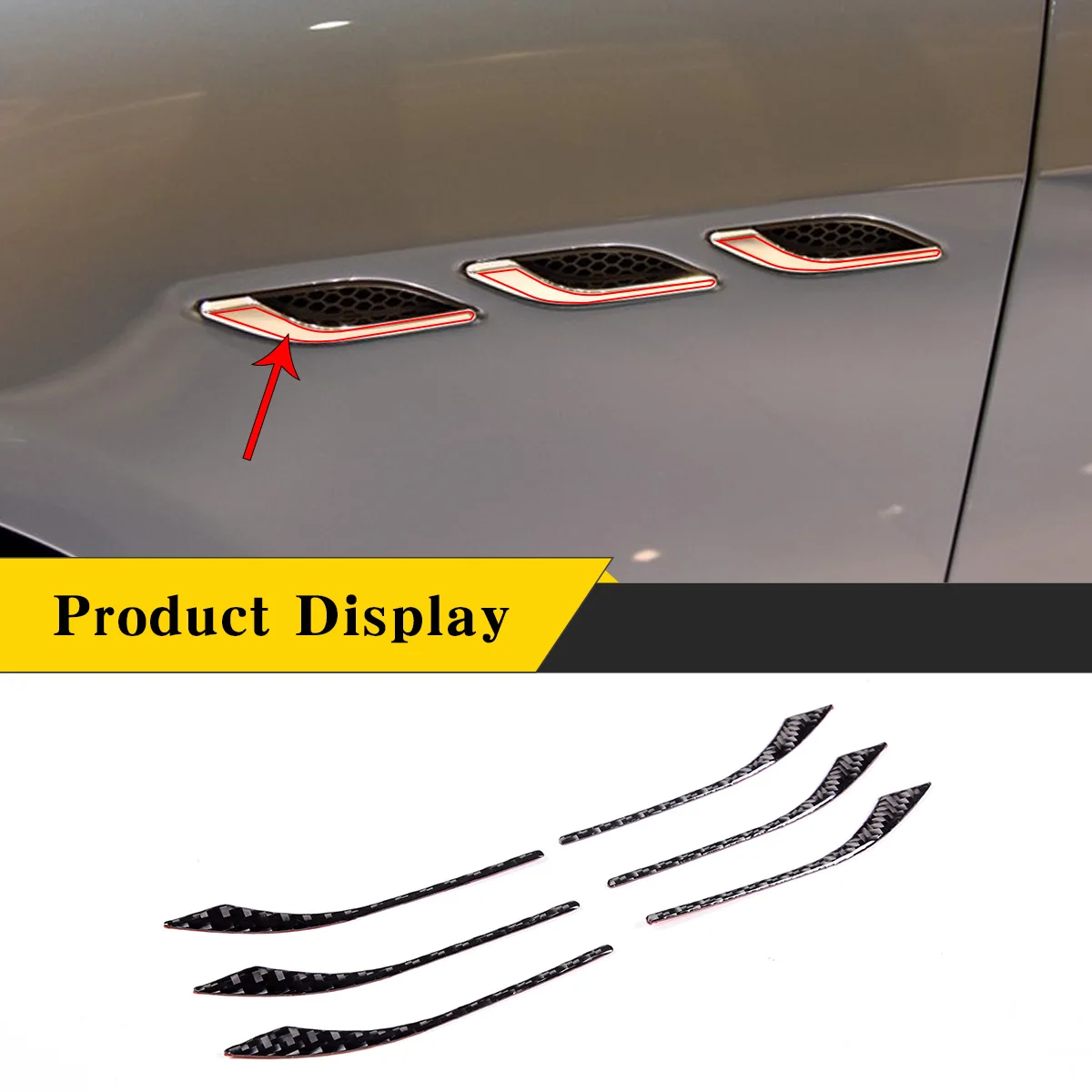 Za Maserati Ghibli 2014-2022 Mehko Ogljikovih Vlaken Avto Strani Zraka Vent Fender Plošča Pokrov Nalepke Za Dekoracijo Avto Zunanja Oprema