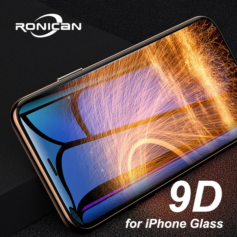 RONICAN Polno Kritje Kaljeno Steklo za iPhone 6 6s plus 8 8P 7 plus zaslon patron iPhone x Xs Max Xr Zaslon Zaščitna Stekla