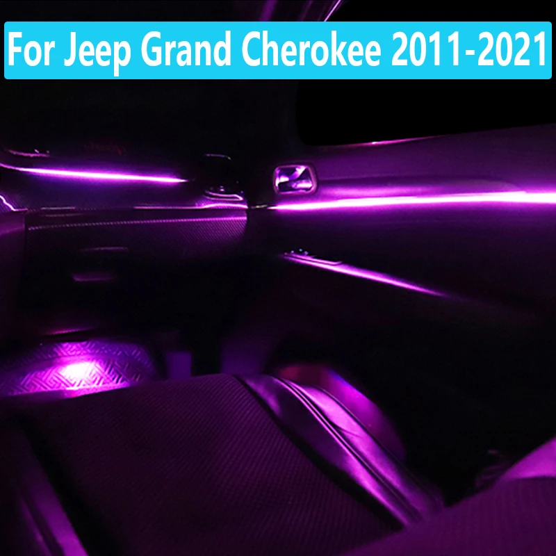 17 Kos LED Vzdušje Luč Za Jeep Grand Cherokee 2011-2021 Poseben Avto Vzdušje Svetlo Notranjost Nadgradnje