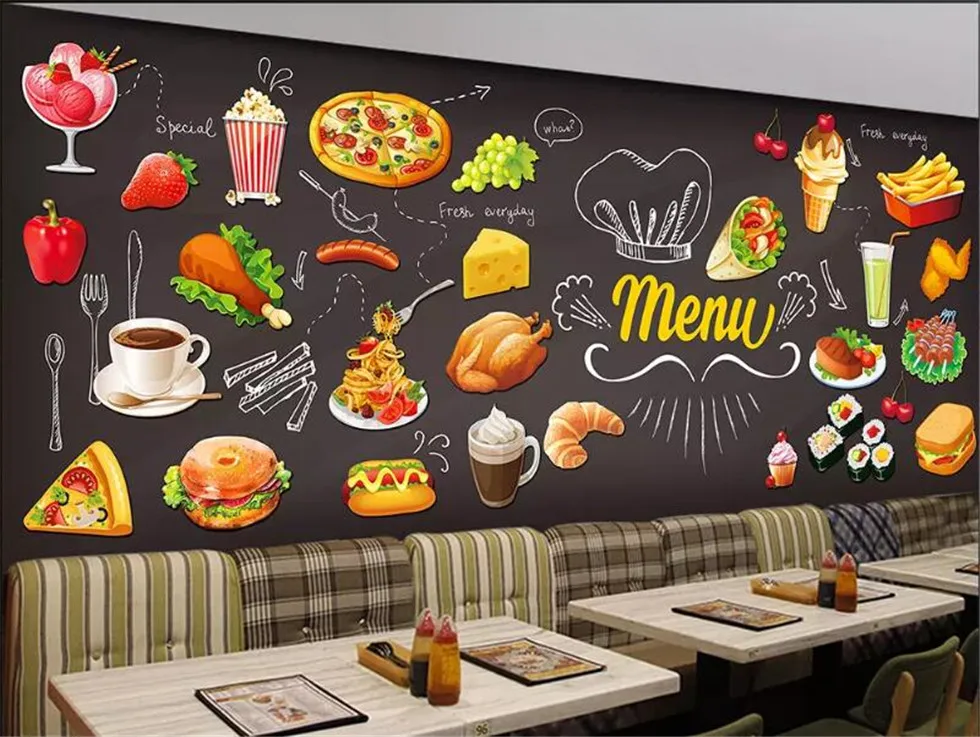 XUE SU Steno pokrivna ozadje po meri HD ročno poslikano zahodni restavracija v ozadju stene 3D zidana