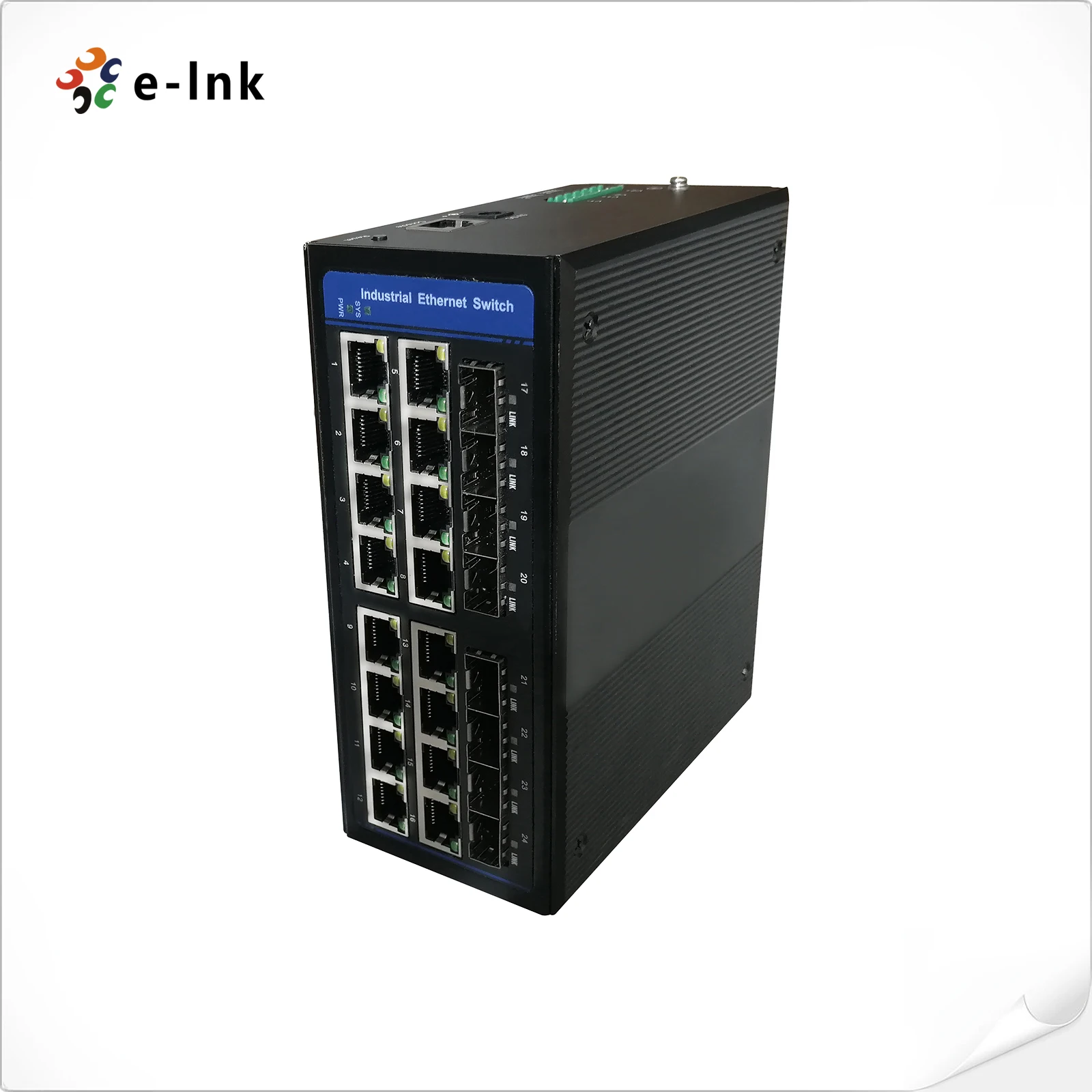 Industrijska Uspelo Ethernet Stikalo: 16-Port 10/100/1000Base-T + 8-Port 100/1000Base-X SFP Ethernet Stikalo, Razen. SFP Modul.