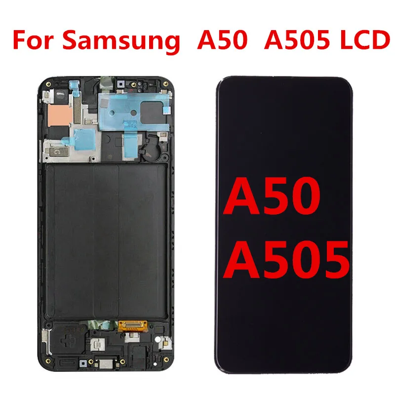 Zaslon Za Samsung Galaxy A50 SM-A505FN/DS A505F/DS A505 LCD Zaslon na Dotik, Računalnike Z Okvirjem Za Samsung lcd A50
