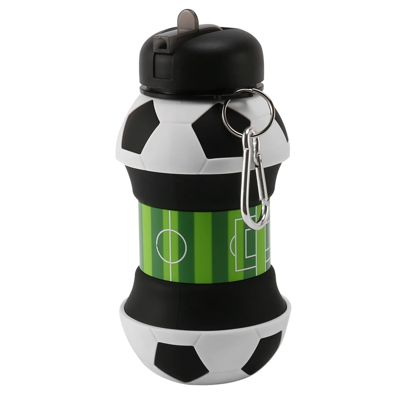 Nogometni Šport Steklenico Vode Zložljive Potovanja Steklenice S Silikonsko Za Kampiranje, Pohodništvo Športne