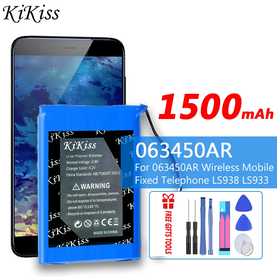 KiKiss 1500mAh Nadomestna Baterija Za 063450AR Wireless Mobile Fiksni Telefonski LS938 LS933 + Brezplačna Orodja