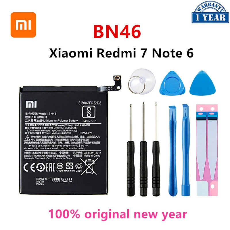 Xiao mi 100% Originalni BN46 4000 mah Baterija Za Xiaomi Redmi 7 Redmi7 Redmi Opomba 6 Redmi Note6 Note8 Opomba 8 BN46 Baterije +Orodja