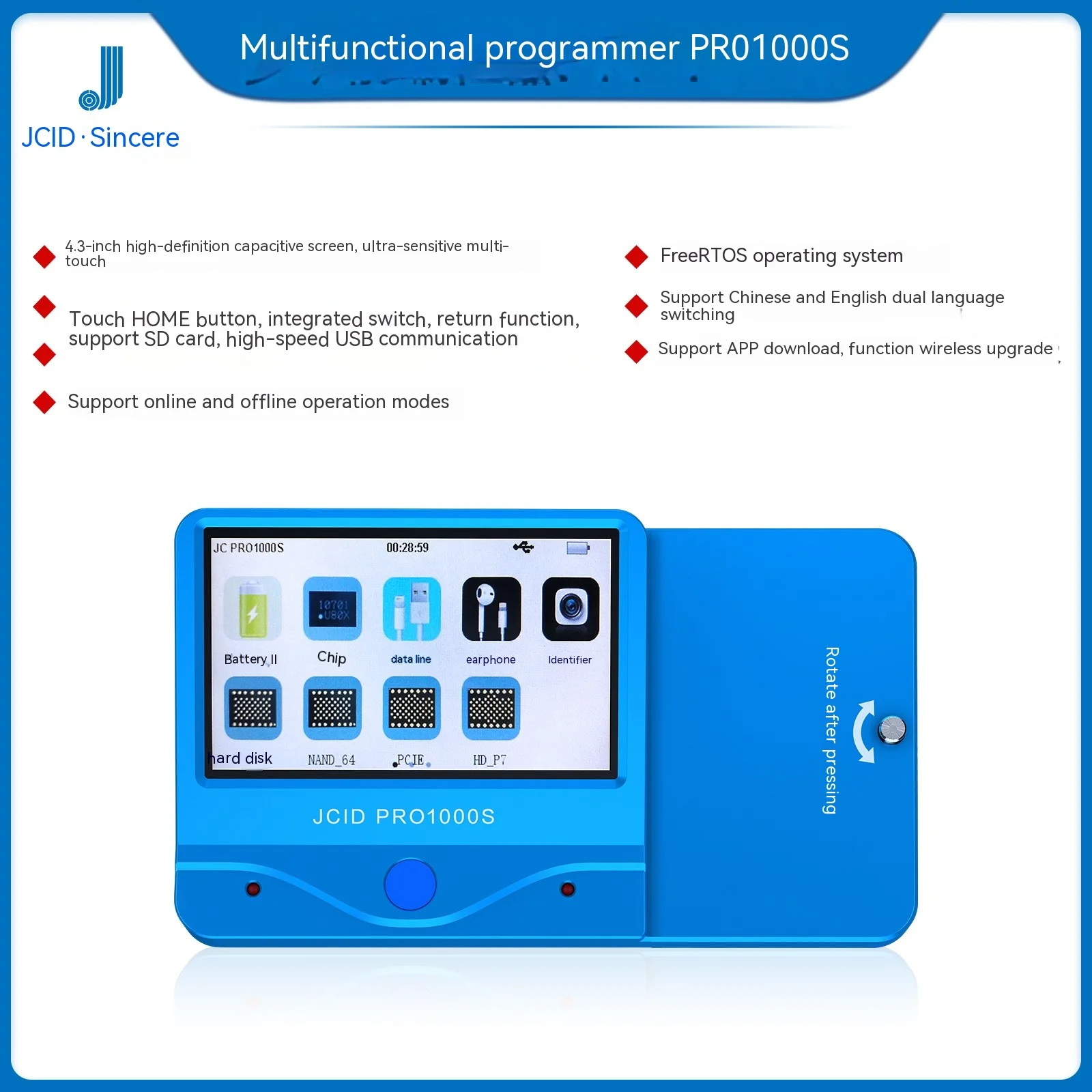 JC V1S V1SE za IPHONE 7 8 8P X 11 12 Fotoobčutljivih Prvotne Barve Dotik šok Baterije Prstnih Programer Dot Matrix 11 max