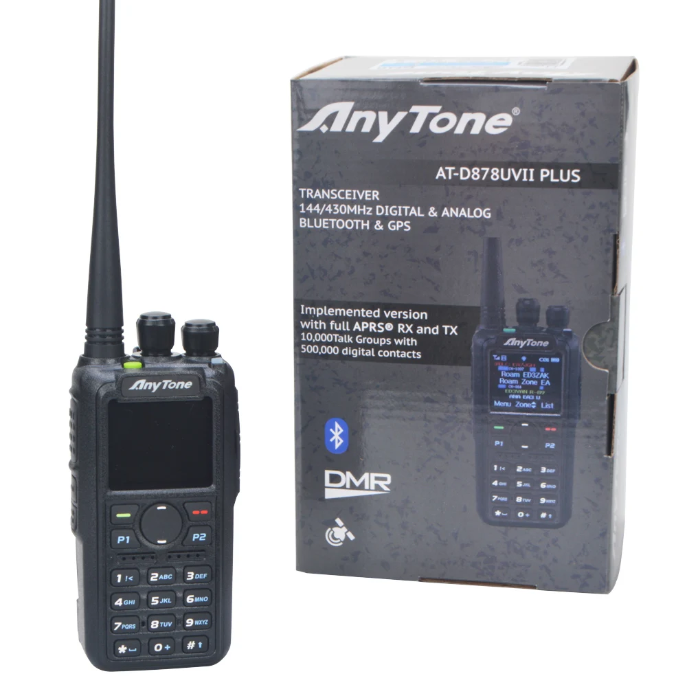 Anytone NA-D878UVII Plus Ham Radio Bluetooth, Združljiva PG GPS APRS Dual Band VHF/UHF DMR Digitalno Analogni Walkie Talkies