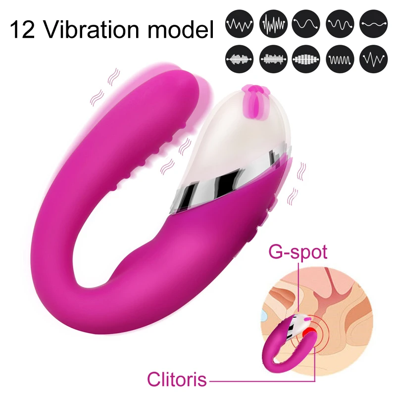 12 Vibracijska Frekvenca U-tip Vagina Stimulator Klitoris Masturbator Dvojno Motorji G-spot Analni Vibrator Sex Igrača za Žensko Nekaj