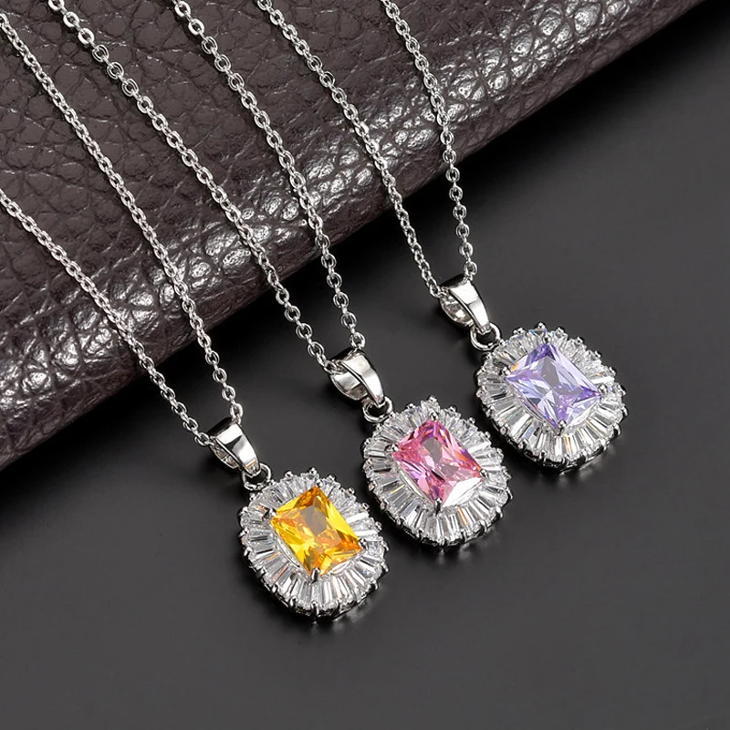 11.11 razkošno kvadratnih ogrlice bohemian ženske platinum dodatki modni cz najboljšimi prijatelji nakit, darila za dekleta