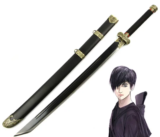 [Zabavno] 104 cm Cosplay Izgubljeni Grob Meč Kylin Zhang orožje leseni Meč model Anime Noša stranka kažejo, rekviziti darilo