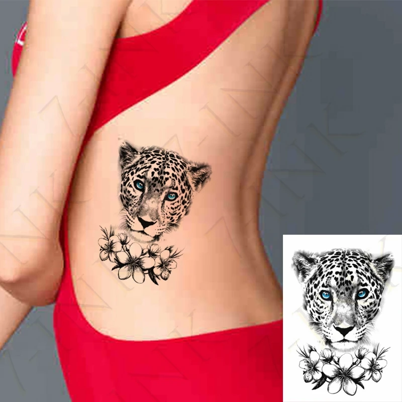 Nepremočljiva Začasni Tattoo Nalepke Leopard Glavo Cvet Panda Balon Ptica Ponaredek Tatto Flash Tattoo Nazaj Nogo, Roko Umetnosti za Ženske, Moške