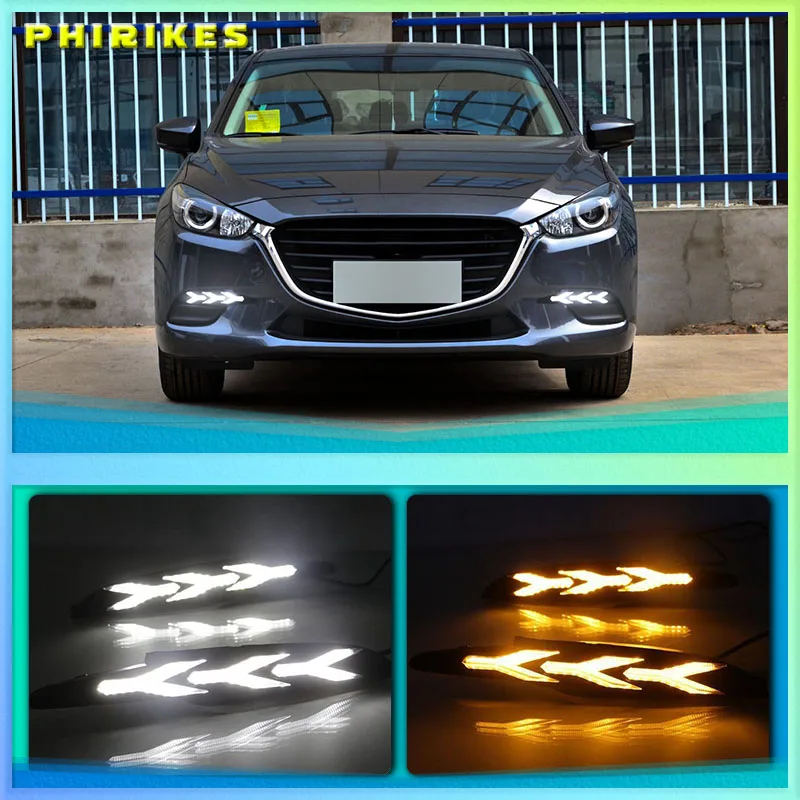 Za Mazda 3 Axela 2017 2018 LED DRL Dnevnih Luči Daylights rumena Signalna luč avto-Styling luči