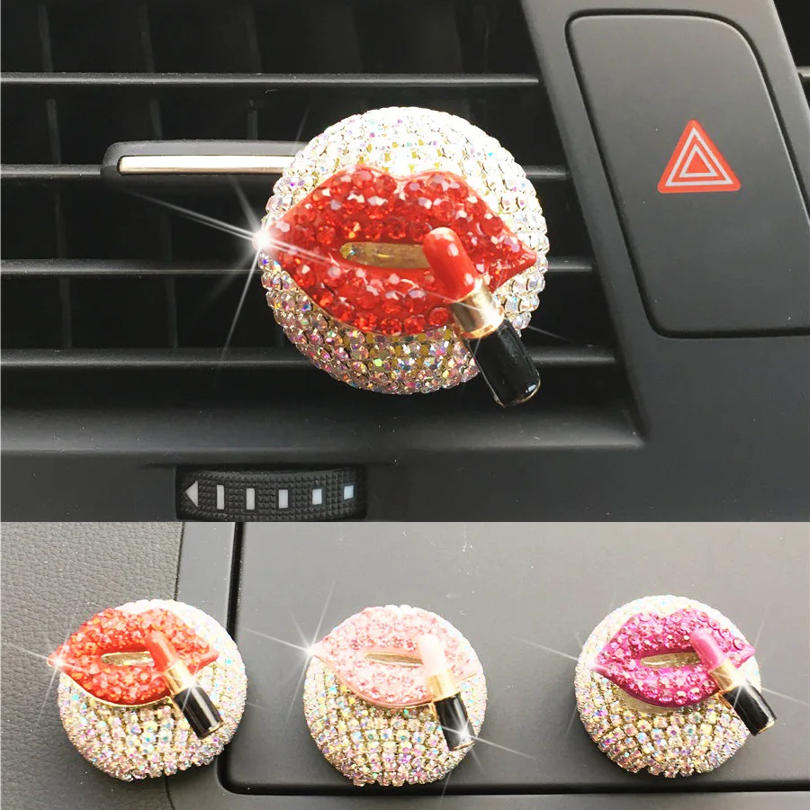 Lepe rdeče ustnice in šminka, styling, Car parfum Ornament Lepe diamond avto osvežilcev zraka Parfum posnetek 3 stilov, ki so na voljo