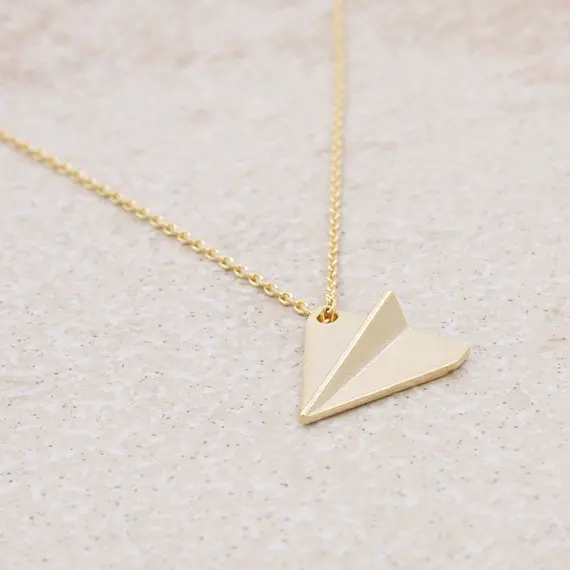 Moda Letnik Ročno trendy Origami Letalo obesek choker Ogrlica za ženske, dekleta preprosto precej čar darilo nakit