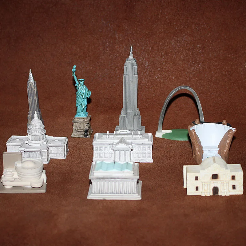 Ameriški Točko Stavbe Miniaturni Model, Kip Svobode, Empire State Building Beli Hiši poslopjem Parlamenta Figur Igrače