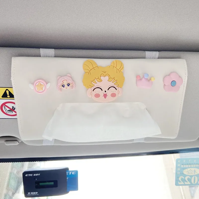 Lepe Risanke Tkiva Polje Sončnega Lep Sailor Moon Auto Visi Dežnik Usnje Polje Ženske Car Interior Izdelkov Dekoracijo